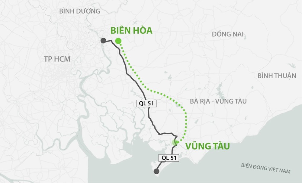 Chiều dài cao tốc Biên Hòa - Vũng Tàu