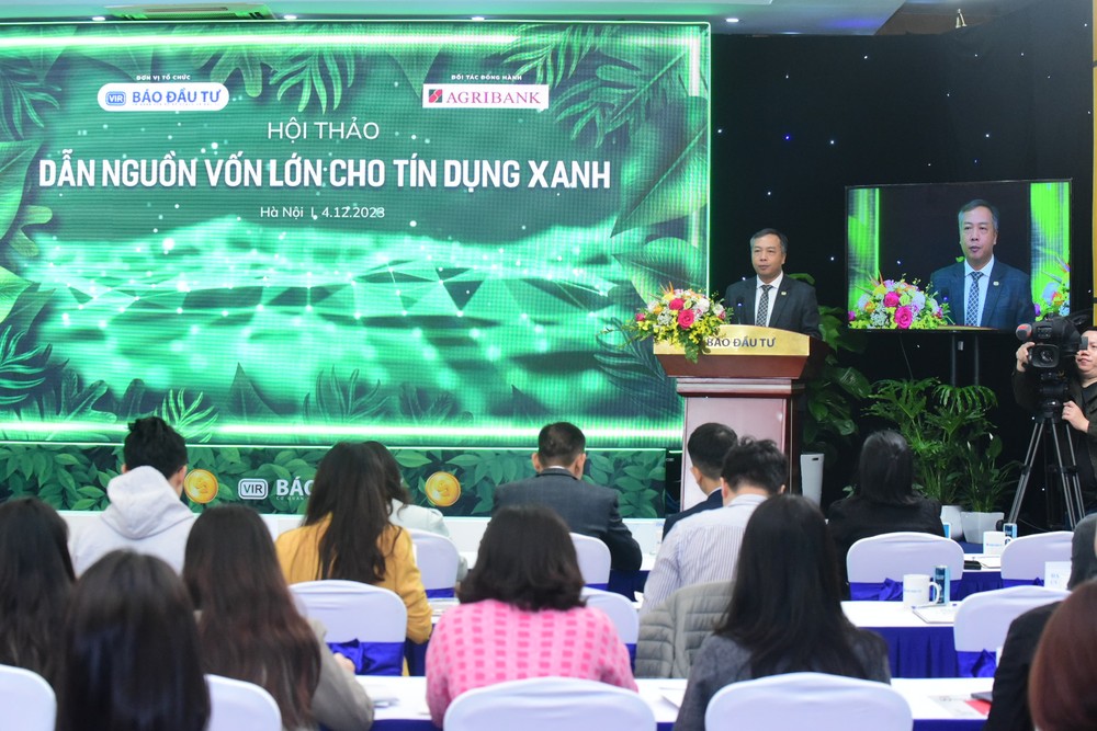 Ông Lê Trọng Minh, Tổng biên tập Báo Đầu tư phát biểu tại hội thảo