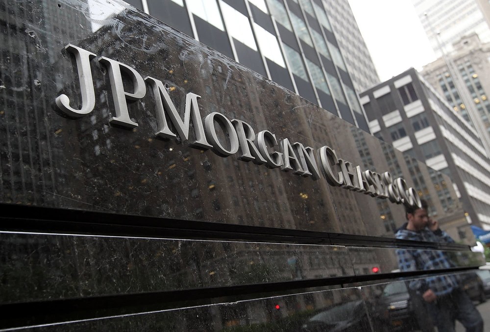 Bên ngoài trụ sở chính của JPMorgan Chase tại New York, Mỹ