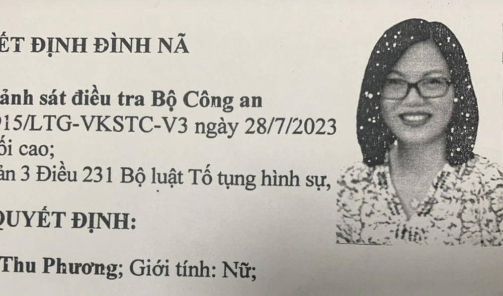 Lệnh truy nã bà Nguyễn Thị Thu Phương