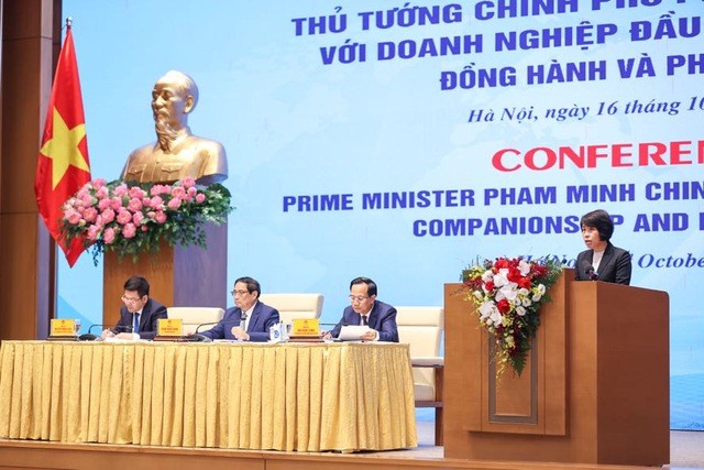 Bà Nguyễn Thị Bích Ngọc, Thứ trưởng Bộ Kế hoạch và Đầu tư tại Hội nghị gặp mặt cộng đồng doanh nghiệp đầu tư nước ngoài