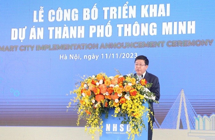 Phó Chủ tịch UBND thành phố Hà Nội Dương Đức Tuấn phát biểu tại lễ công bố