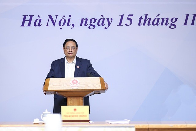 Thủ tướng Chính phủ Phạm Minh Chính phát biểu trong Hội nghị