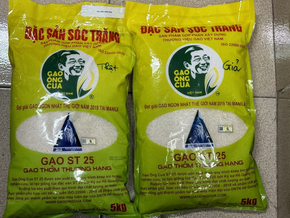 6 cơ sở kinh doanh gạo tại Hà Nội có dấu hiệu giả mạo thương hiệu Gạo Ông Cua