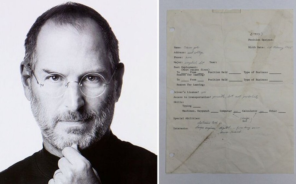 Đơn xin việc năm 1973 của Steve Jobs được bán đấu giá