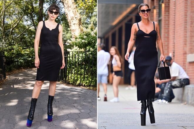Cô gái đi dạo với mẫu giày cao 20 cm giống Lady Gaga