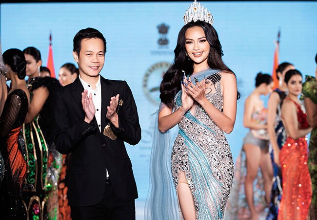 Hoa hậu Hoàn vũ Việt Nam 2022 Ngọc Châu đảm nhận vai trò vedette cho NTK Hoàng Hải