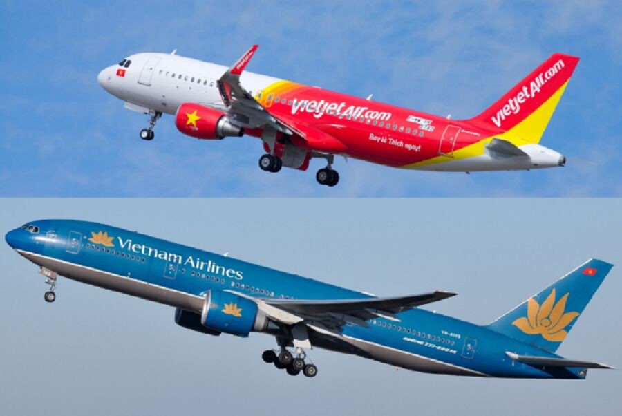 Cổ phiếu của Vietjet Air giảm 1,8%, Vietnam Airlines tăng 3,9% sau đề xuất áp giá sàn vé máy bay