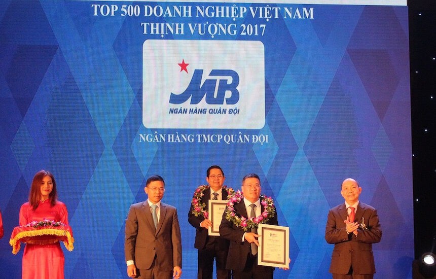 Ngân hàng MB vào Top BP 500 doanh nghiệp Việt Nam thịnh vượng 2017