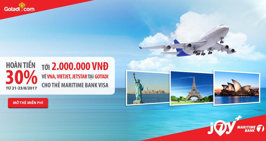 Thoả sức vi vu, hoàn tiền cho thẻ tín dụng du lịch MaritimeBank