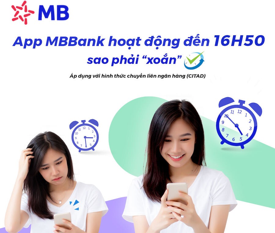 MB mở rộng giờ Cut - Off trên kênh Ngân hàng điện tử