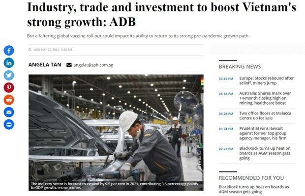 ADB dự báo kinh tế Việt Nam tăng trưởng mạnh mẽ và vững chắc