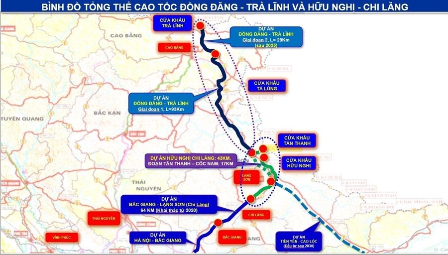 Triển khai 2 dự án đường cao tốc Đồng Đăng - Trà Lĩnh, Hữu Nghị - Chi Lăng