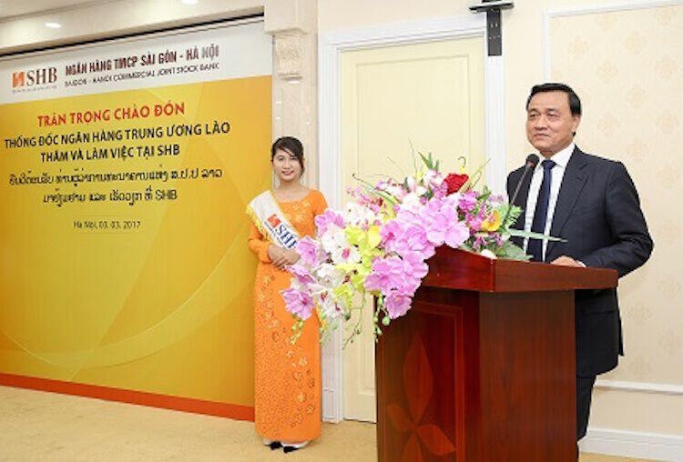 Thống đốc Ngân hàng Lào đến thăm và làm việc tại SHB