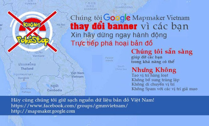 Người chơi Pokemon Go phá hoại dữ liệu bản đồ Việt Nam trên Google