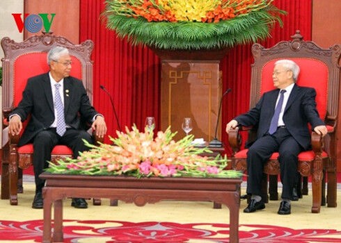 Tổng Bí thư Nguyễn Phú Trọng tiếp Tổng thống Myanmar