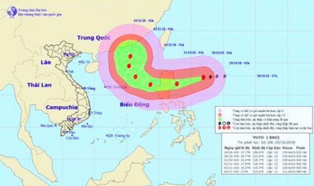Siêu bão Yutu giật trên cấp 17 đang rất gần Biển Đông