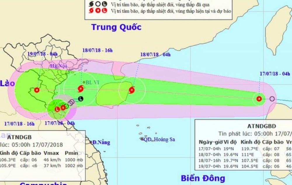 Áp thấp nhiệt đới vào Biển Đông, có khả năng mạnh thành bão