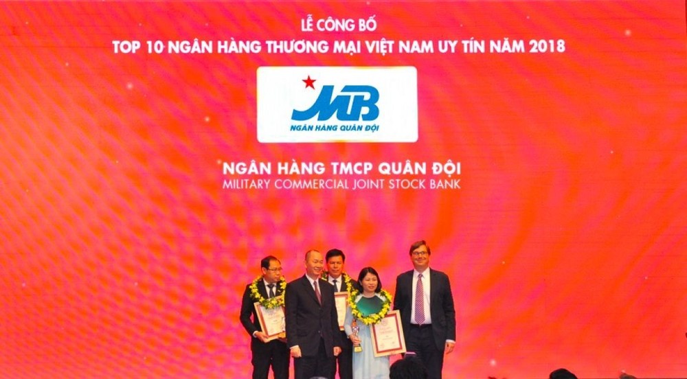 MB thăng hạng trong TOP 10 Ngân hàng thương mại Việt Nam uy tín năm 2018