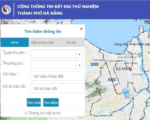 Đà Nẵng công bố Cổng thông tin đất đai