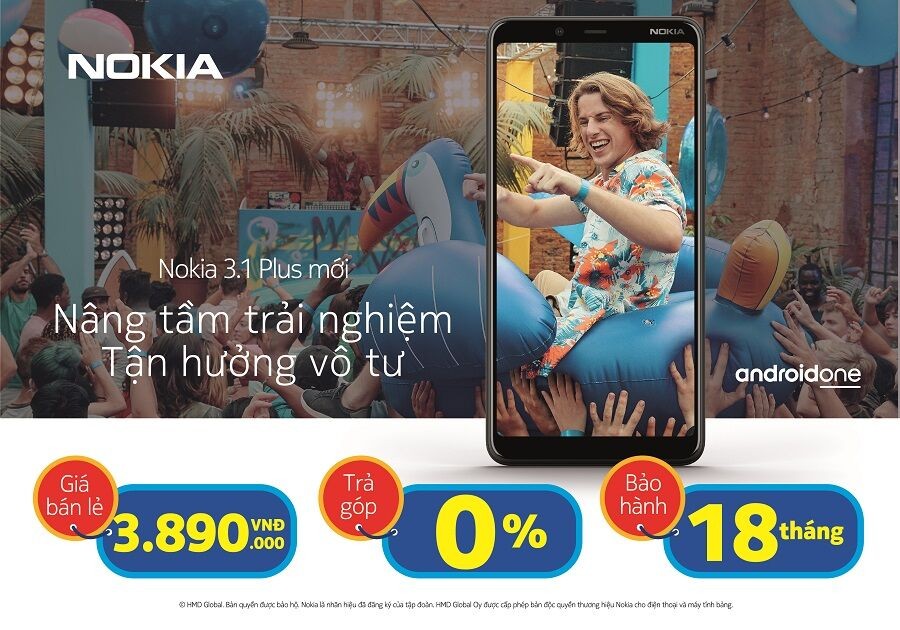 Nokia 3.1 Plus chính thức được bán tại các đại lý, bảo hành lên đến 18 tháng