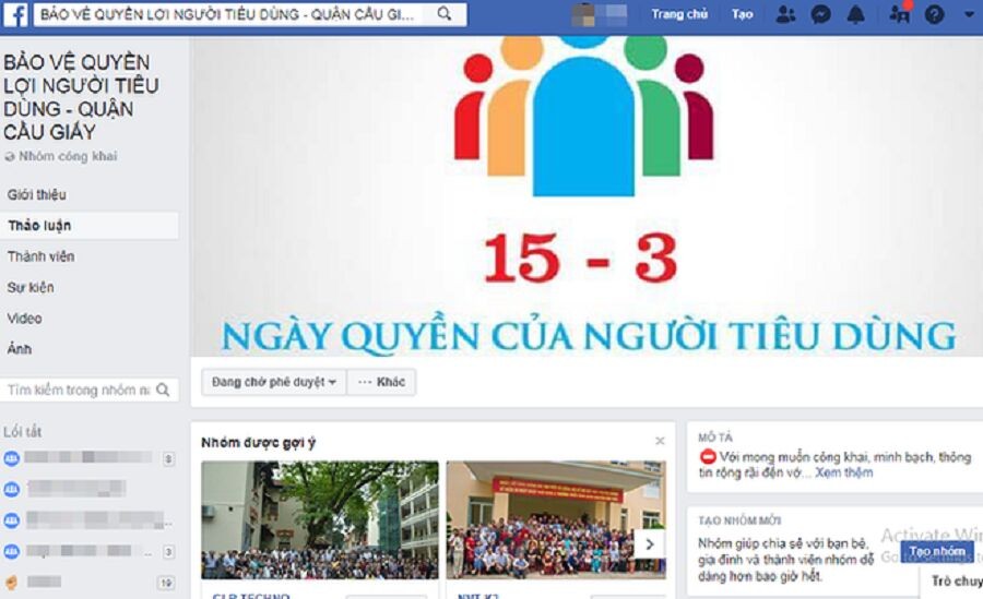 Hà Nội: Lập trang Facebook Bảo vệ quyền lợi người tiêu dùng