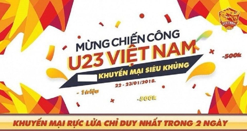 Mừng U23 Việt Nam thắng trận, nhiều cửa hàng tưng bừng giảm giá