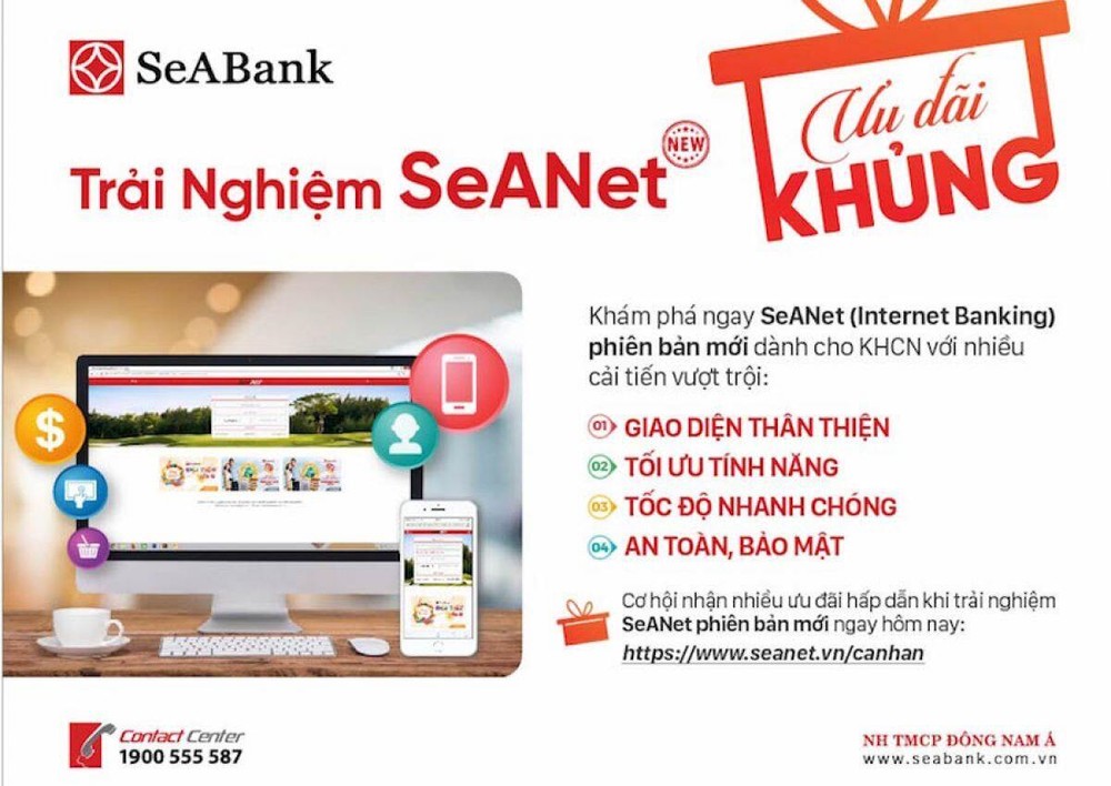 Trải nghiệm phiên bản ngân hàng trực tuyến SeANet