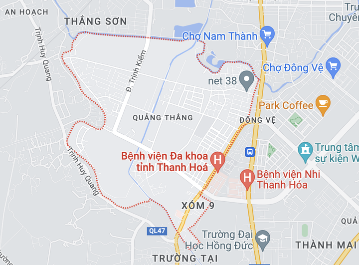 Phạm vi phường Quảng Thắng, thành phố Thanh Hoá, tỉnh Thanh Hoá