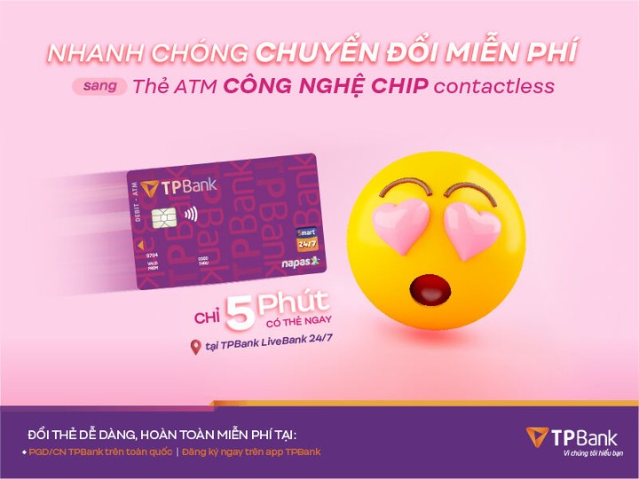 TPBank cán đích sớm kế hoạch chuyển đổi sang thẻ ATM công nghệ chip contactless